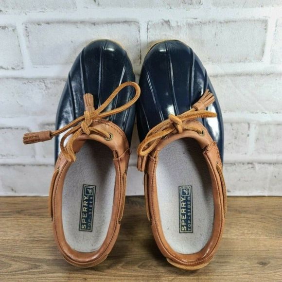 Sperry Brown and Blue Mules Comfortable Slip-On Design - Picture 4 of 9